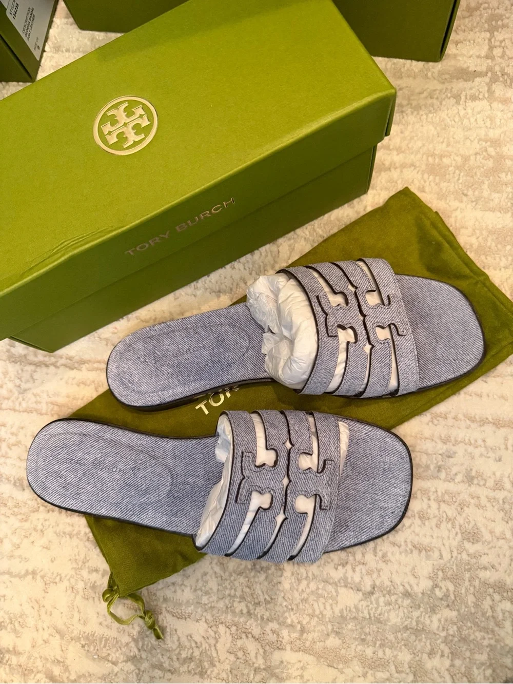 Tory Burch Denim Ines Slide Sandals